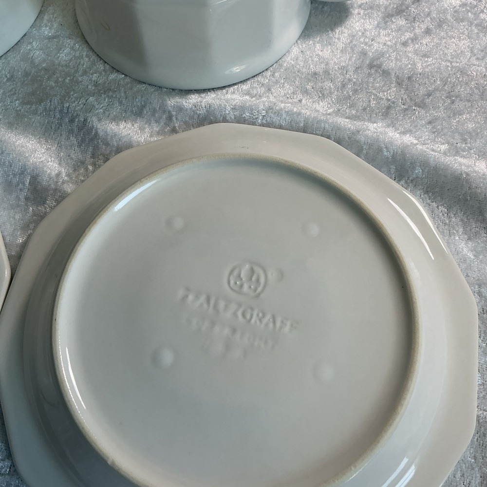 VTG  Set Of 2 Cups & Saucers Pfaltzgraff HERITAGE WHITE Colonial Country Style - Picture 5 of 11